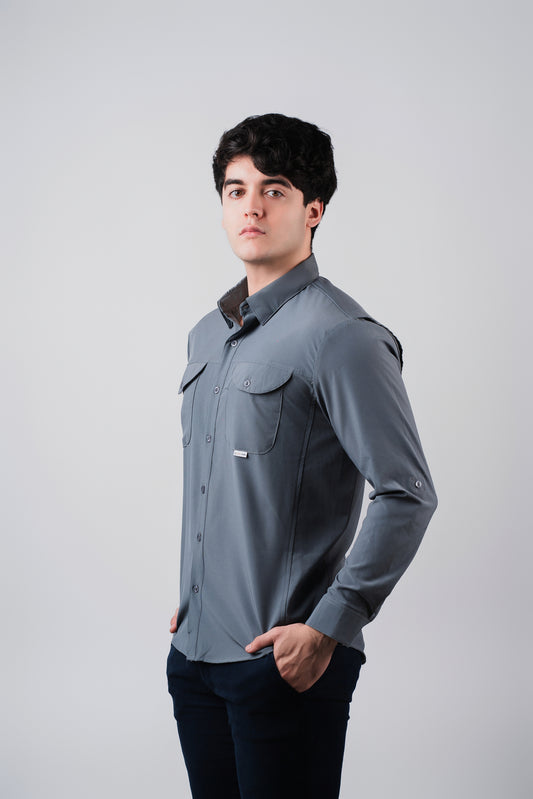 Navy Gris Oxford