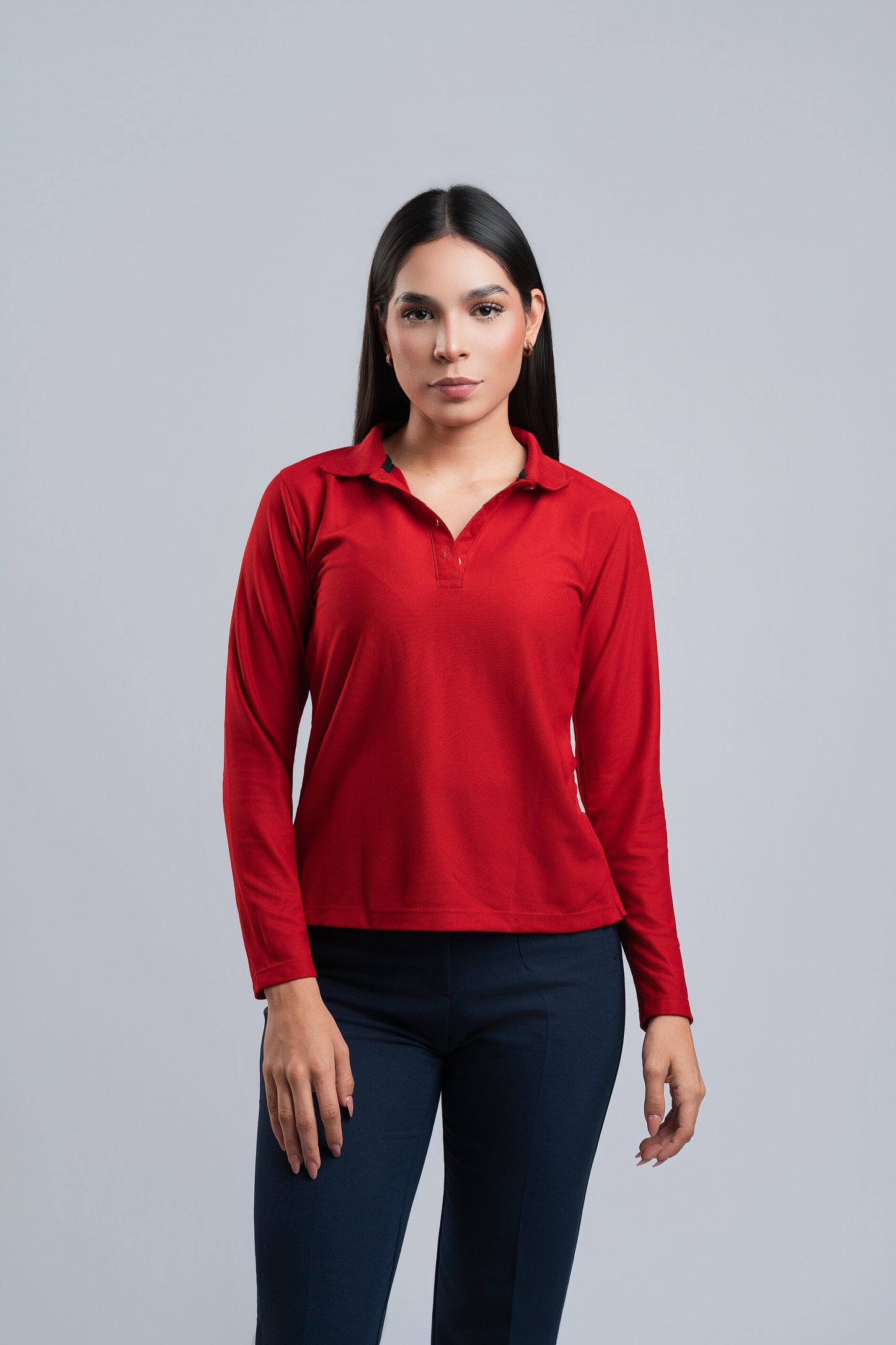 Polo Negra Manga Larga