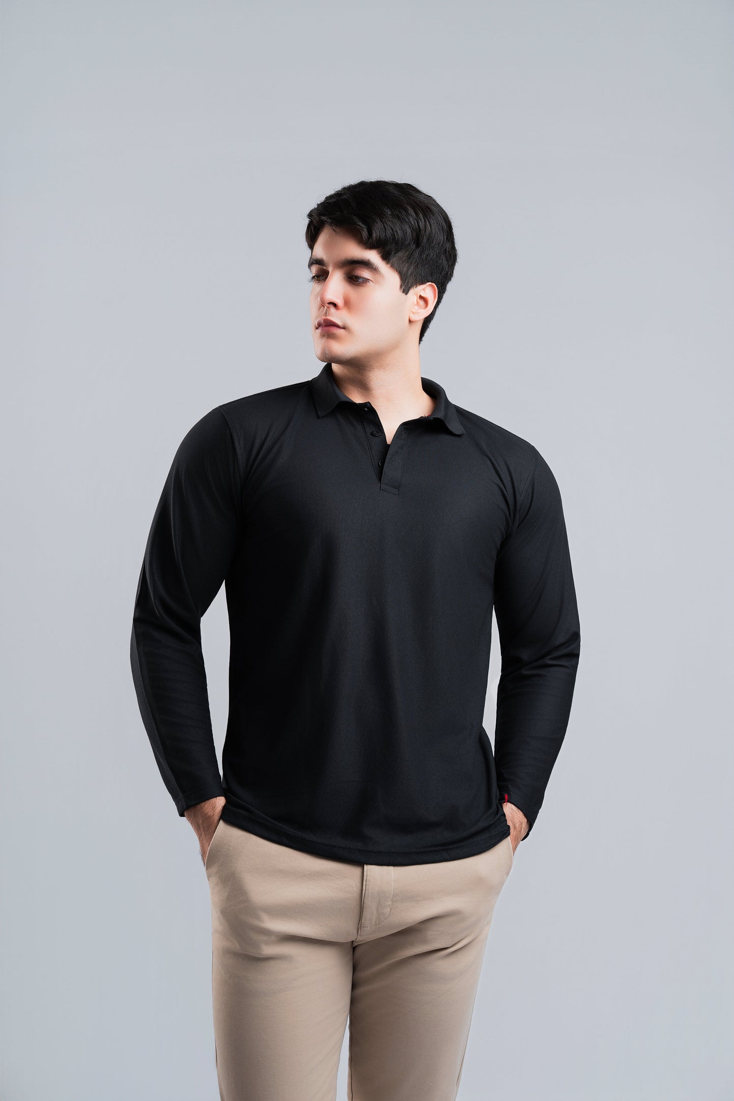 Polo Verde Militar Manga Larga