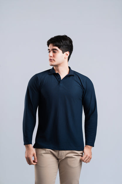 Polo Verde Militar Manga Larga