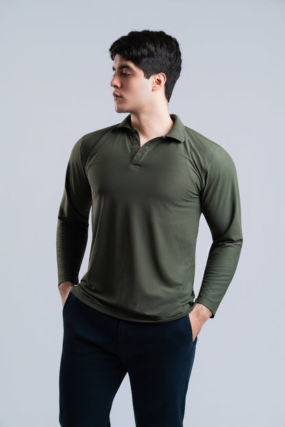 Polo Blanco Manga Larga