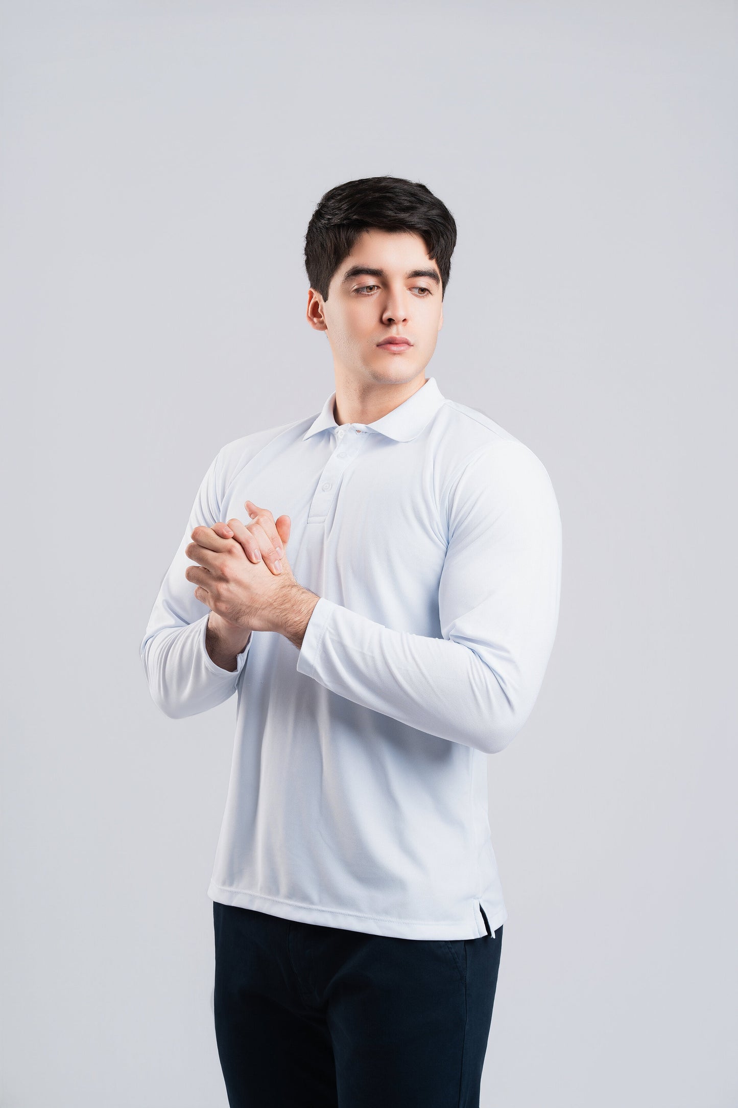 Polo Blanco Manga Larga