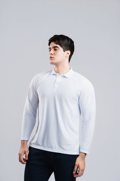 Polo Blanco Manga Larga