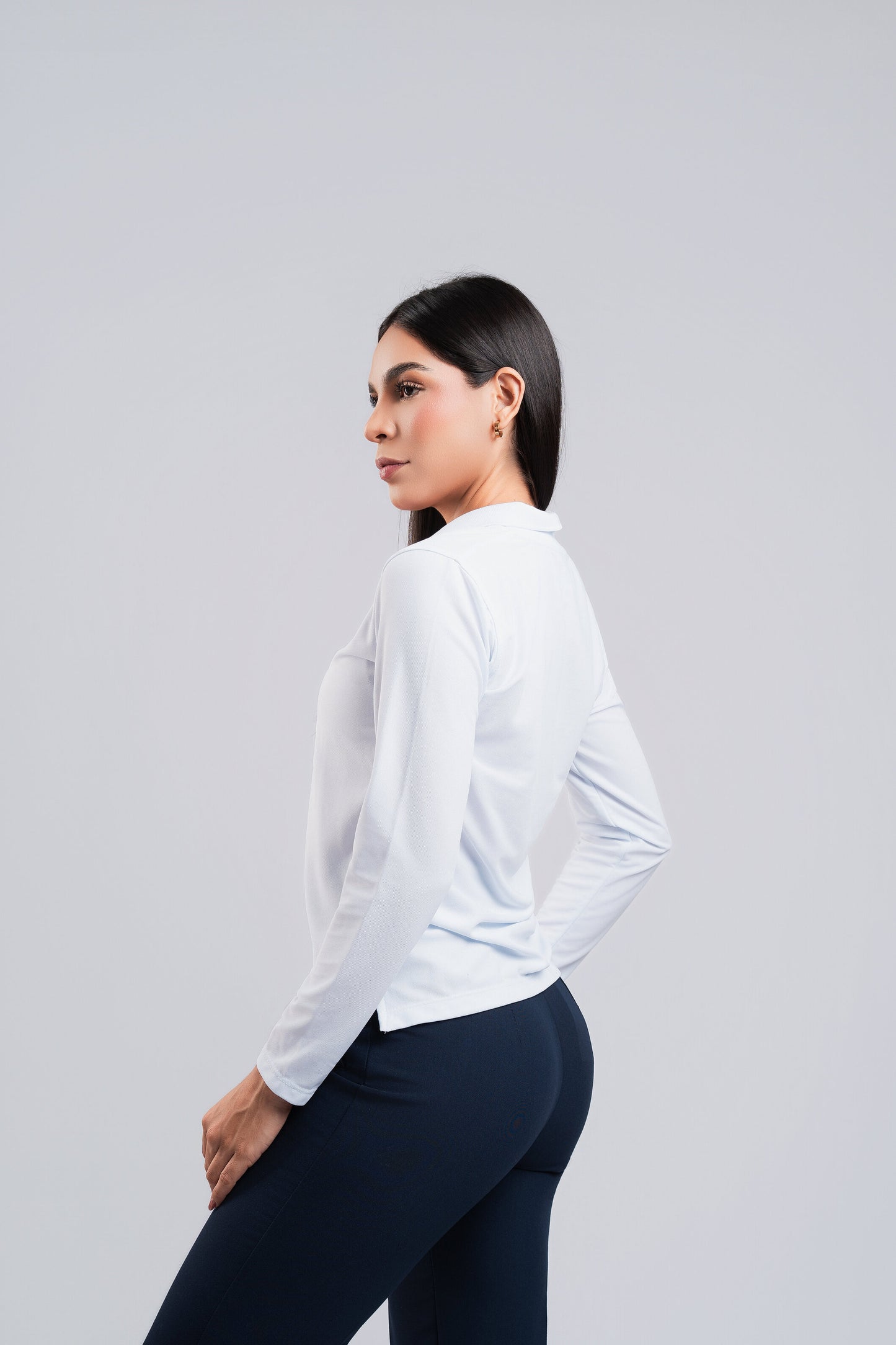 Polo Blanco Manga Larga