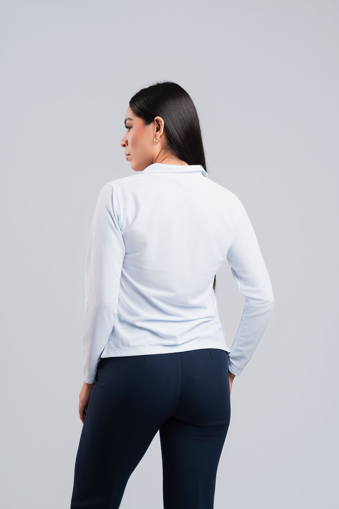 Polo Blanco Manga Larga