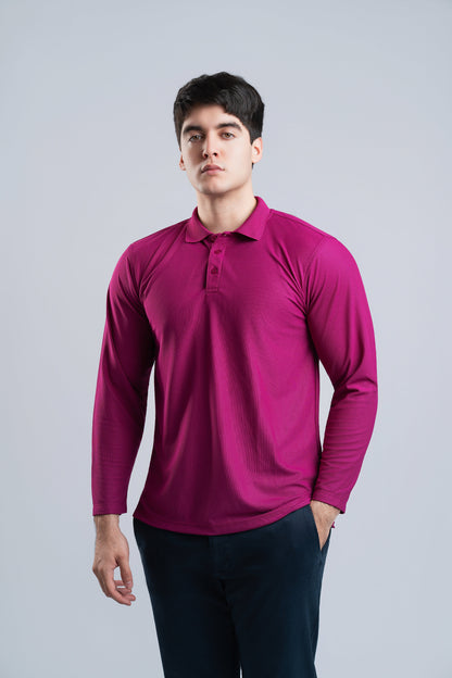 Polo Rojo Manga Larga