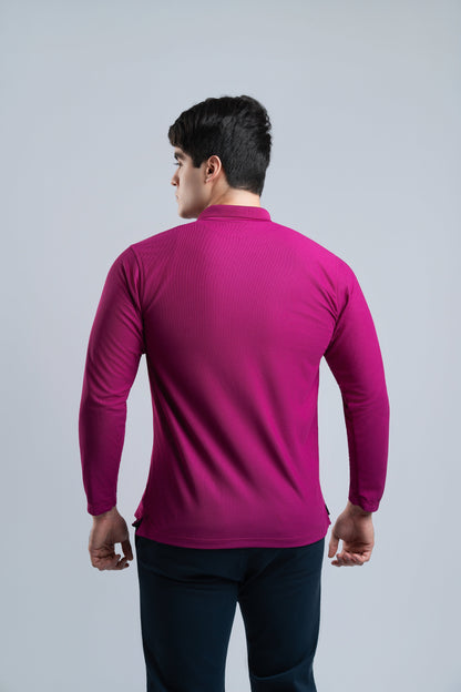 Polo Rosa Fucsia Manga Larga