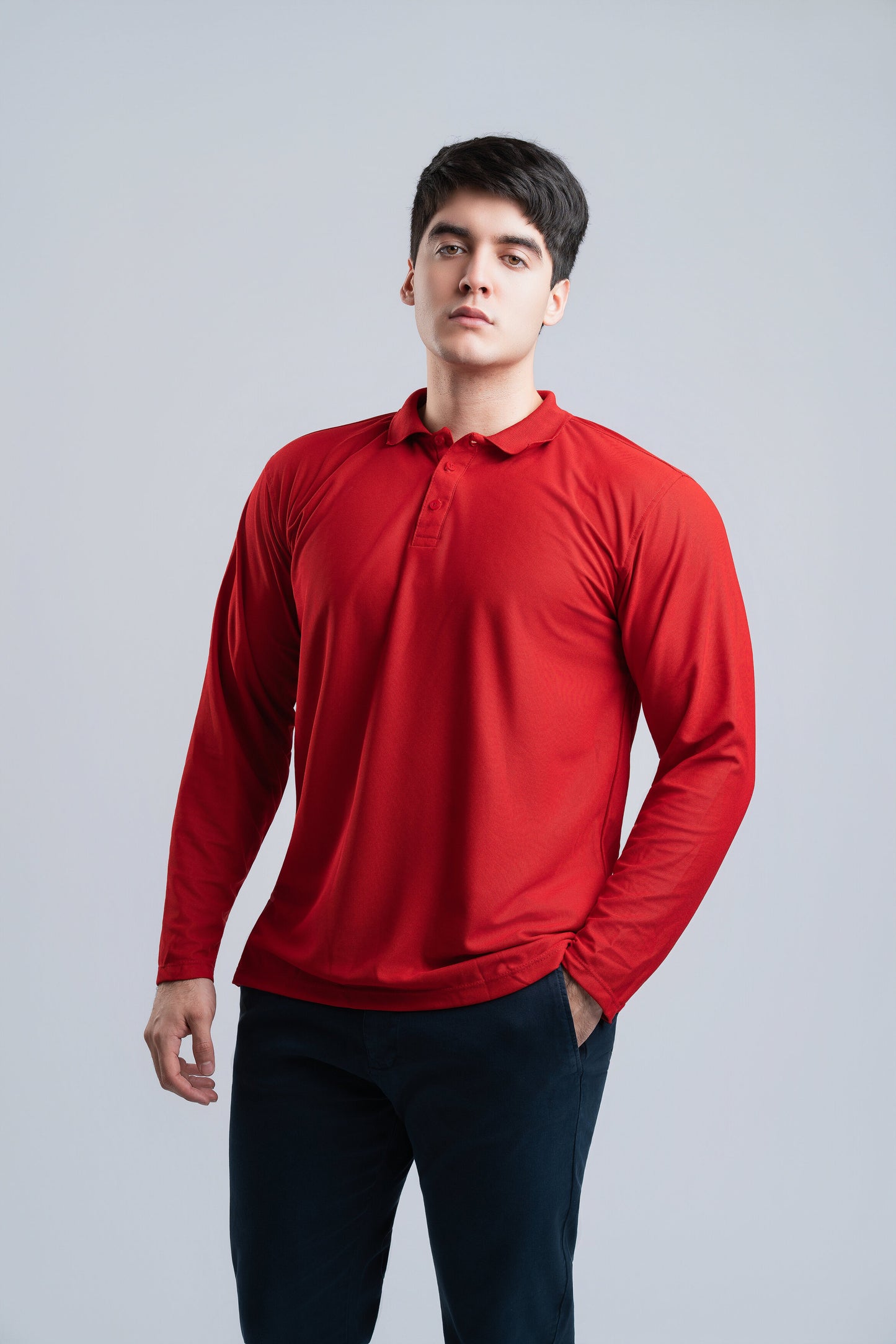 Polo Rojo Manga Larga