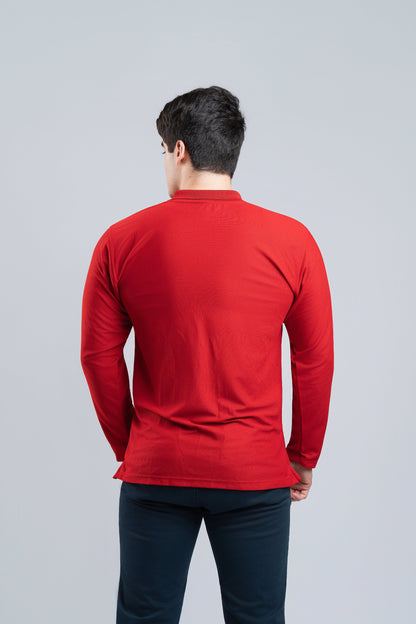 Polo Rojo Manga Larga