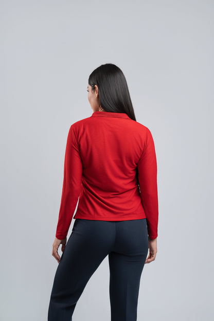 Polo Rojo Manga Larga